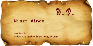 Wiszt Vince névjegykártya